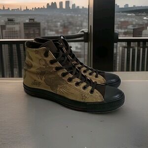 Converse All Star Chuck Taylor Sailor Jerry Hi Tattoo Print Brown Men Size 11